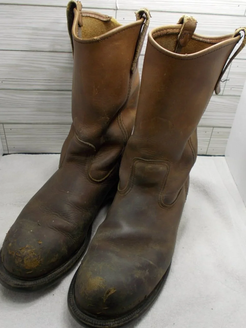 Red Wing Pecos  2231 Men's 10D Brown Leather Safety Toe Pull On Boot